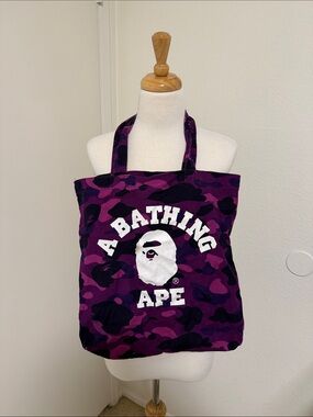 BAPE Purple Camp Tote Bag